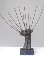 In opdracht gemaakt bronzen object knotwilg